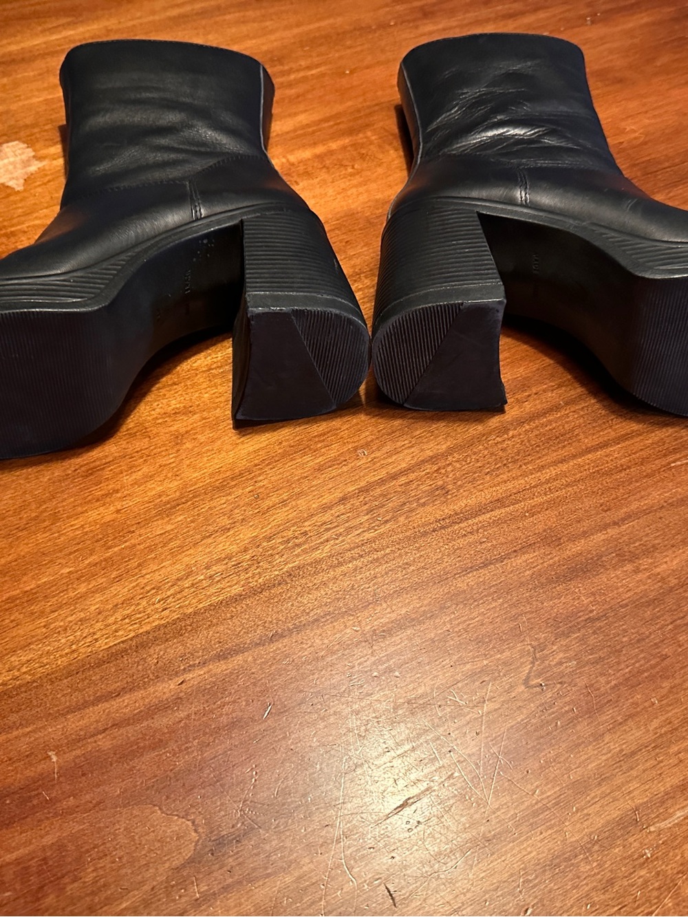 Fantasie Black Platform Block Heel Ankle Boots - Picture 5 of 5